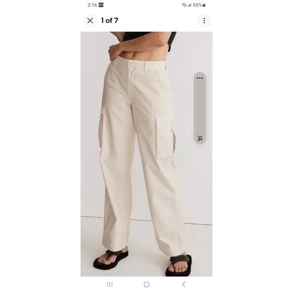 Madewell Pants - Madewell womens ivory cargo pants 28 low-slung straight classic modern